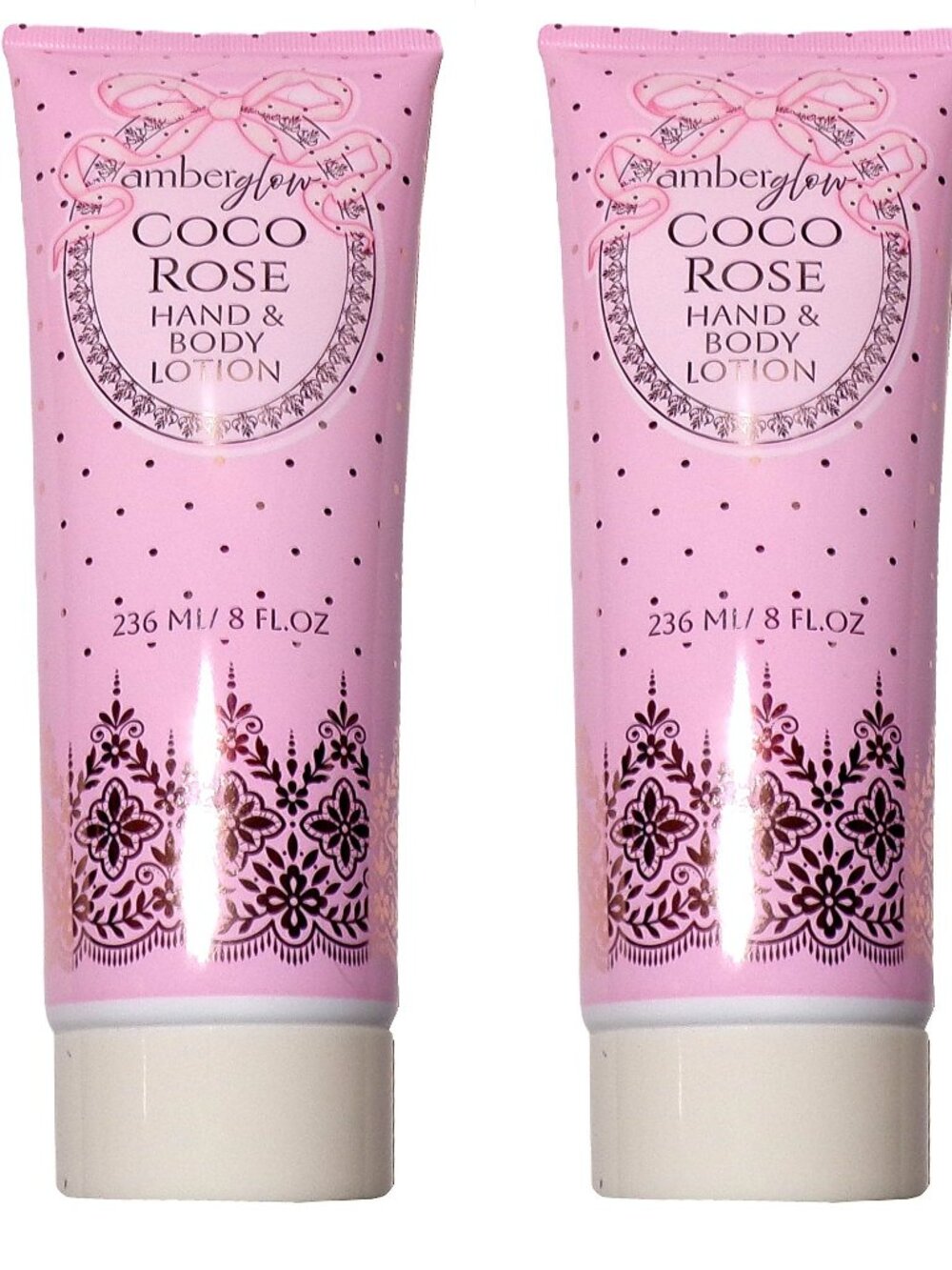 Amberglow Coco Rose Hand& Body Lotion 8 FL oz (Set of 2)